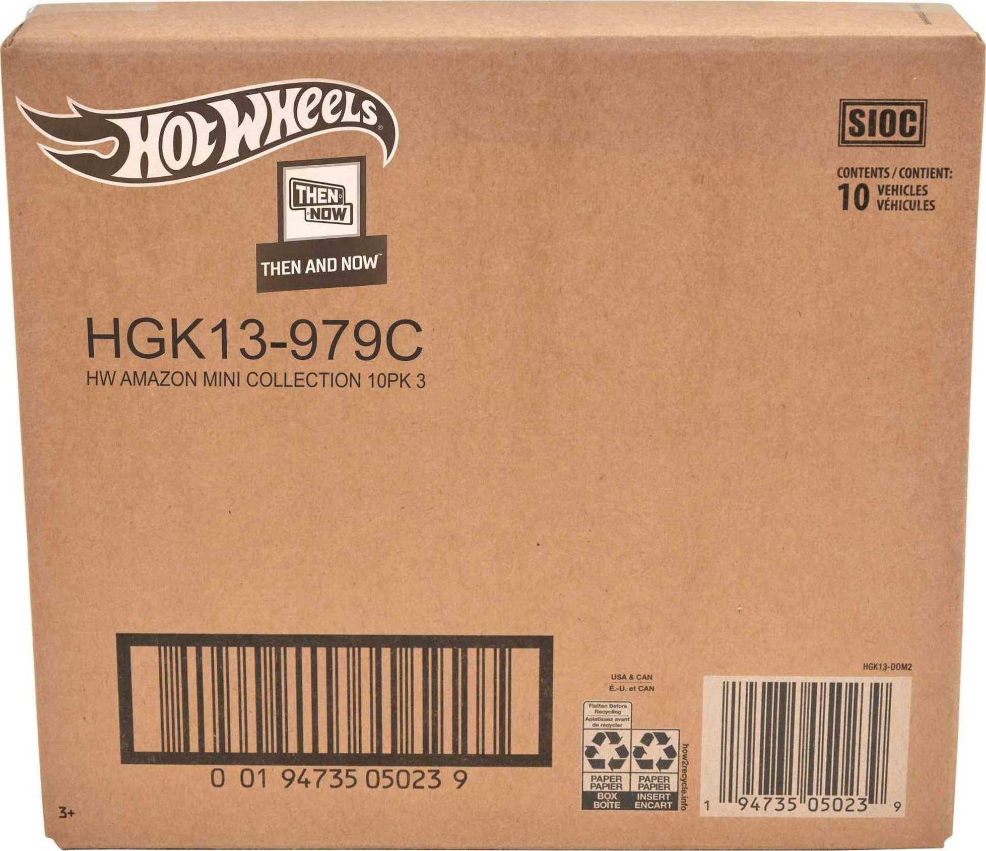 Hot Wheels 10-pack gift-ready packaging, perfect for birthdays and holidays.