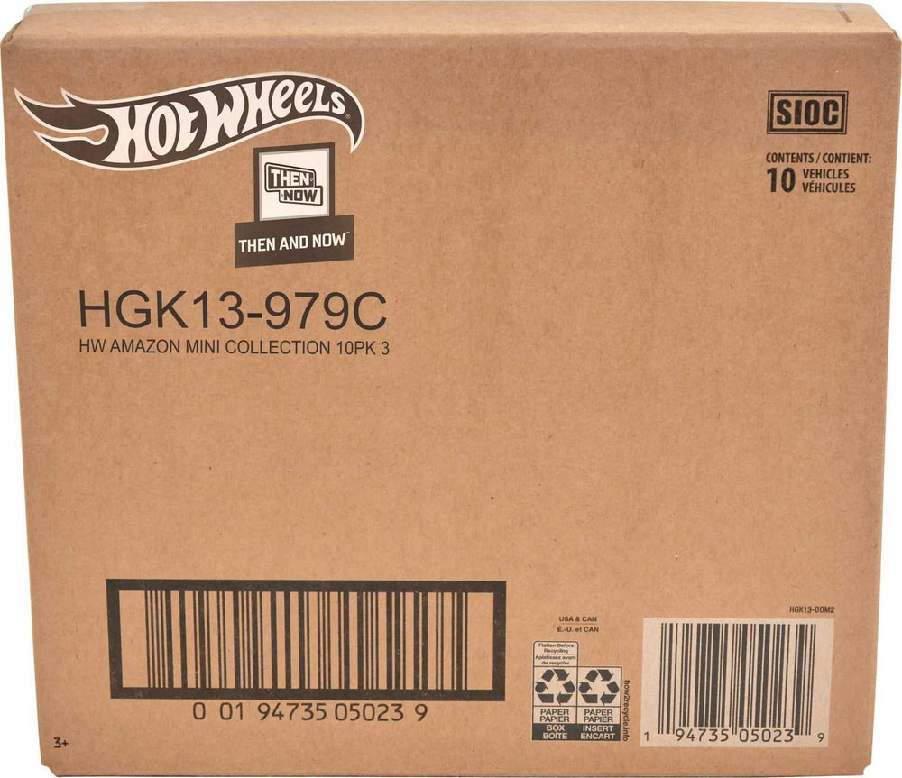 Hot Wheels 10-pack gift-ready packaging, perfect for birthdays and holidays.