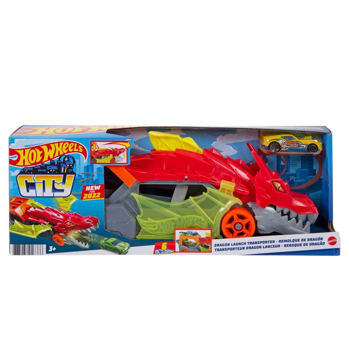 Hot Wheels 1:64-scale car included adds instant racing action.