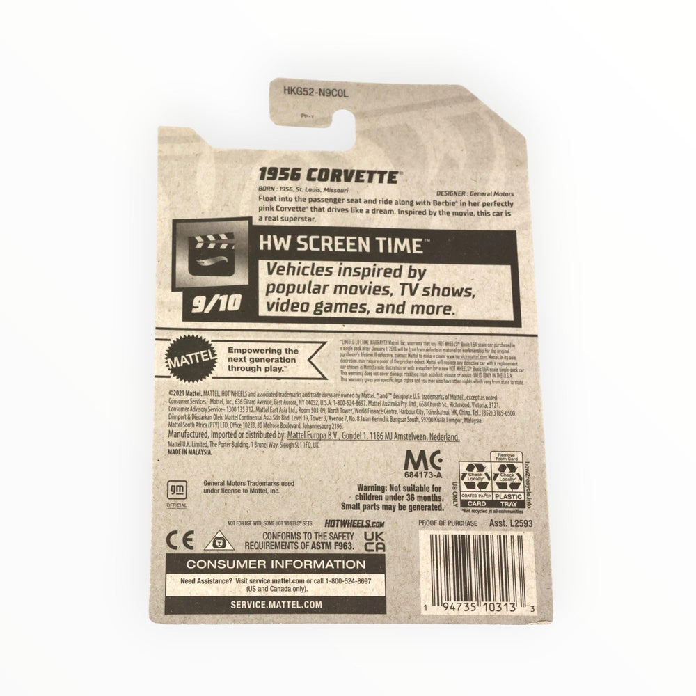 Hot Wheels 1956 Corvette pink close-up detail with collector-worthy finish