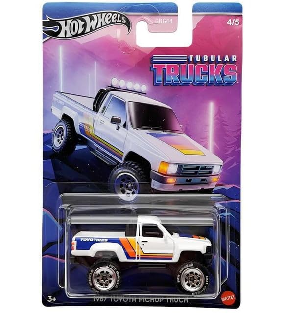 Hot Wheels 1987 Toyota Pickup Truck front view with authentic detailing for collectors.