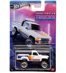 Hot Wheels 1987 Toyota Pickup Truck front view with authentic detailing for collectors.