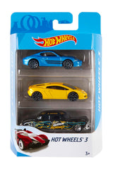 Hot Wheels 3-pack 1:64 scale vehicles with authentic deco for play and display.