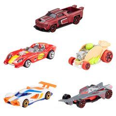 Hot Wheels 5-pack 1:64 scale cars for dynamic play and display.