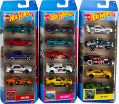 Hot Wheels 5-pack bundle packaging with three themed sets for display and imaginative play.