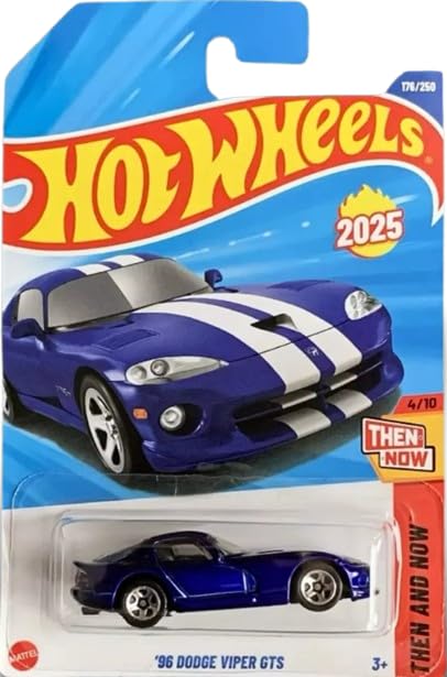 Hot Wheels 1996 Dodge Viper GTS in blue; detailed replica for display, collection, and play