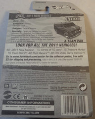 Hot Wheels A Team Van Black 39/244 closeup highlights details for fans.