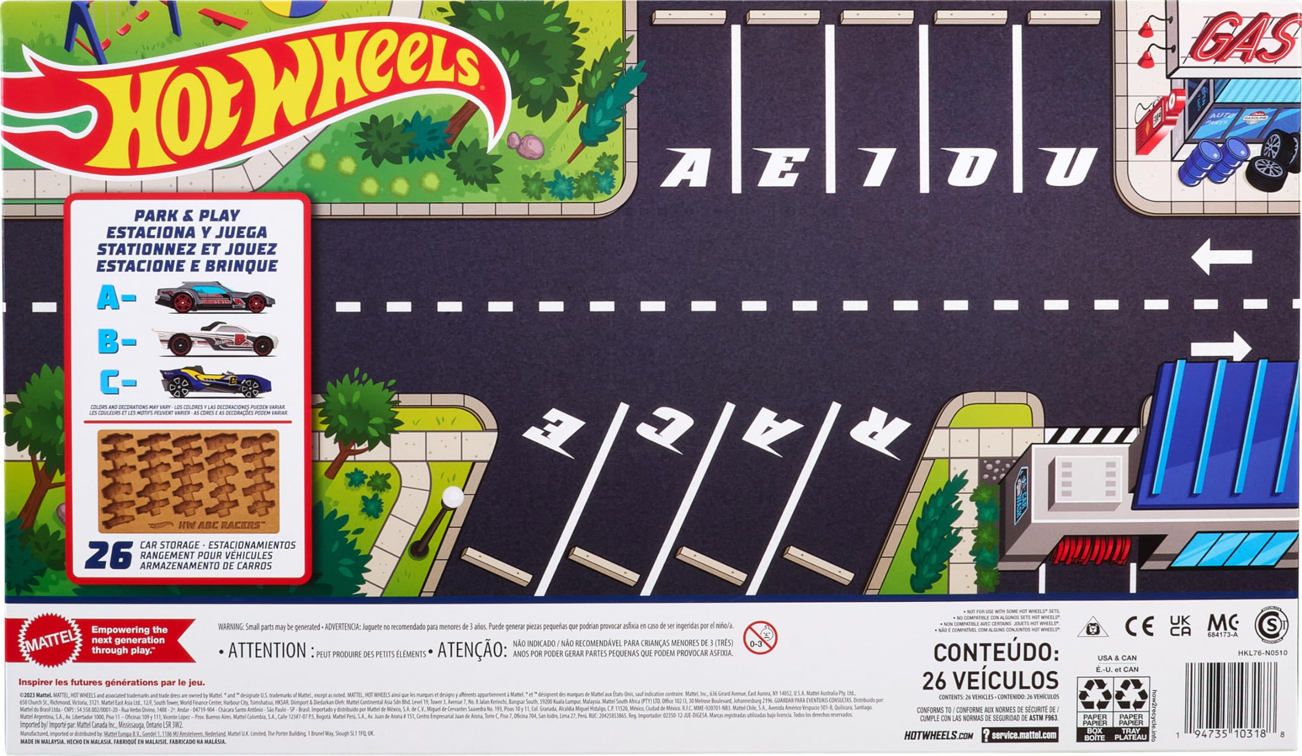 Hot Wheels ABC Racers truck with letter F encourages imaginative stories and play.