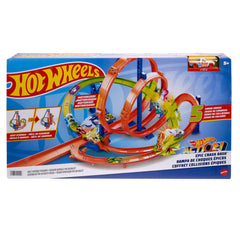 Hot Wheels Action Epic Crash Dash track with multi-zone racing layout.