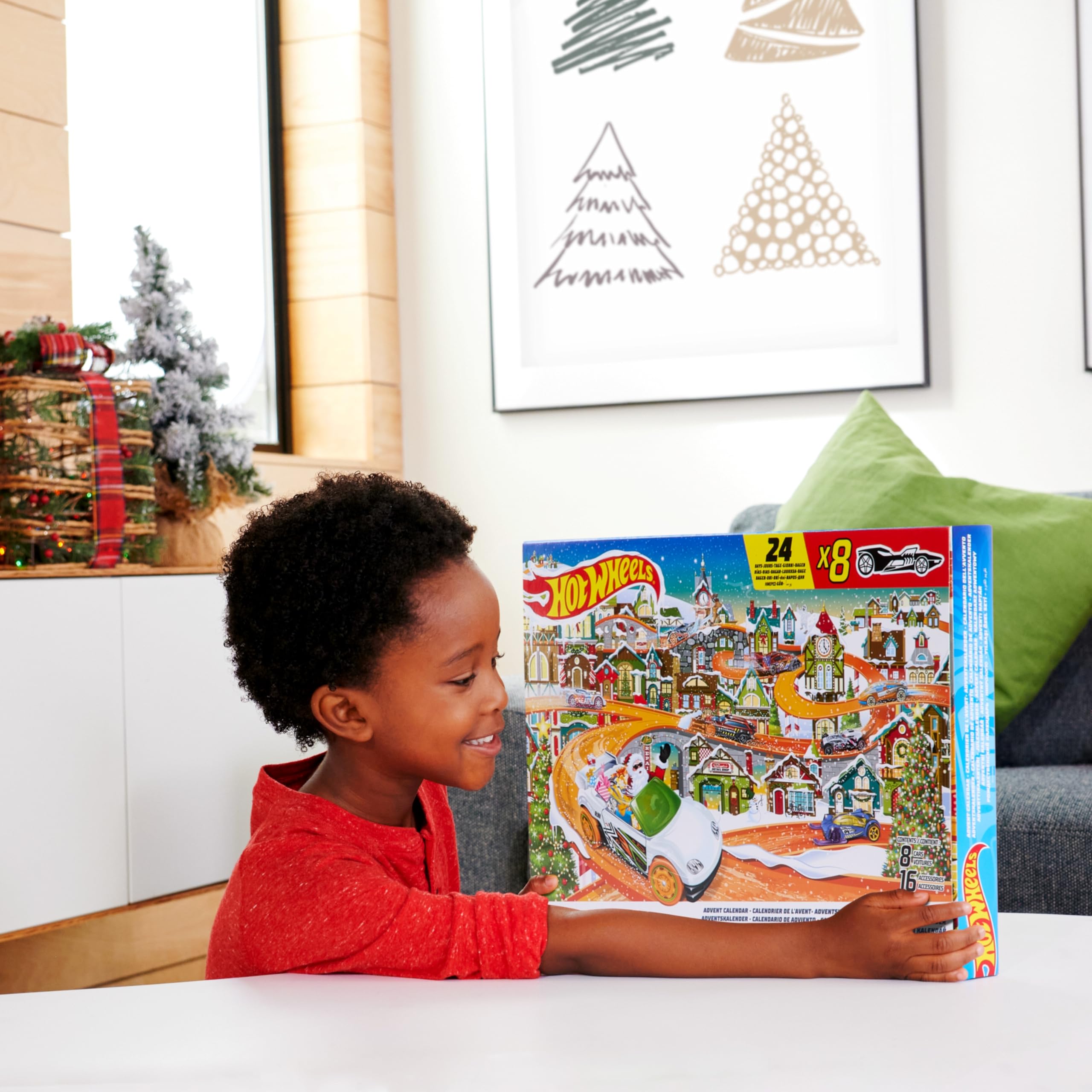 Hot Wheels Advent Calendar doors opening scene sparks daily surprise storytelling.