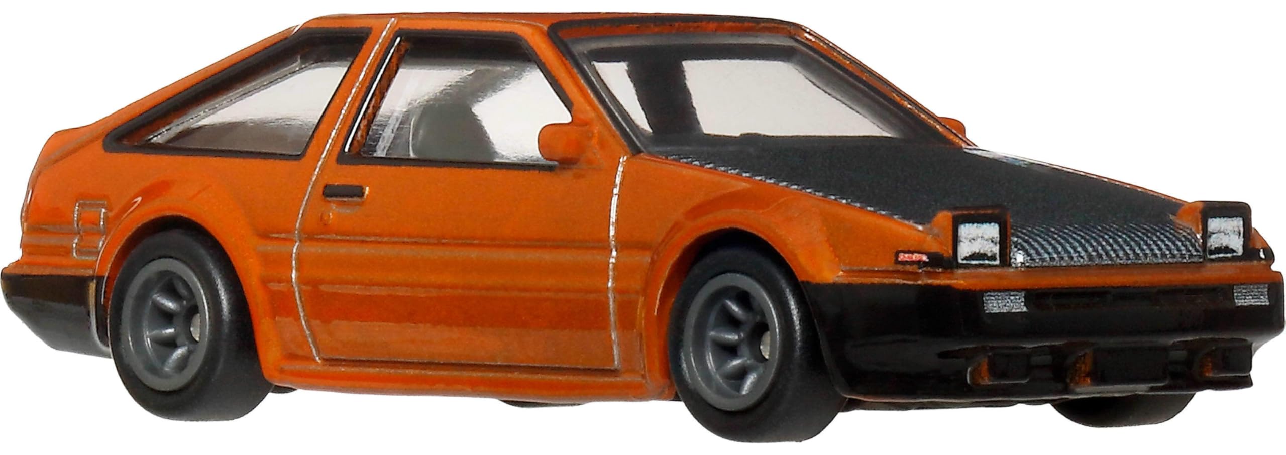 Hot Wheels AE86 metal body and chassis for durable display and handle.