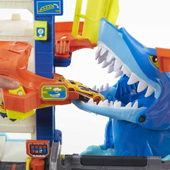 Hot Wheels Attacking Shark Escape Playset shark cage escape invites fast replays