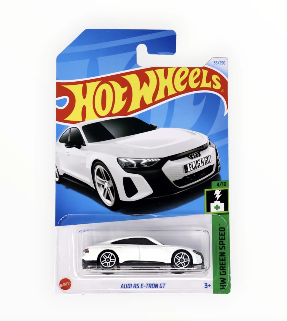 Hot Wheels Audi RS E-Tron GT die-cast front view, ideal for display and imaginative play