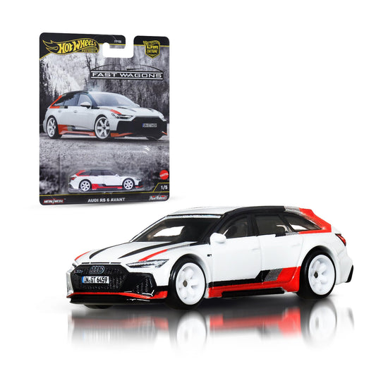 Hot Wheels Audi RS 6 Avant Real Riders tires detail enhances display realism.