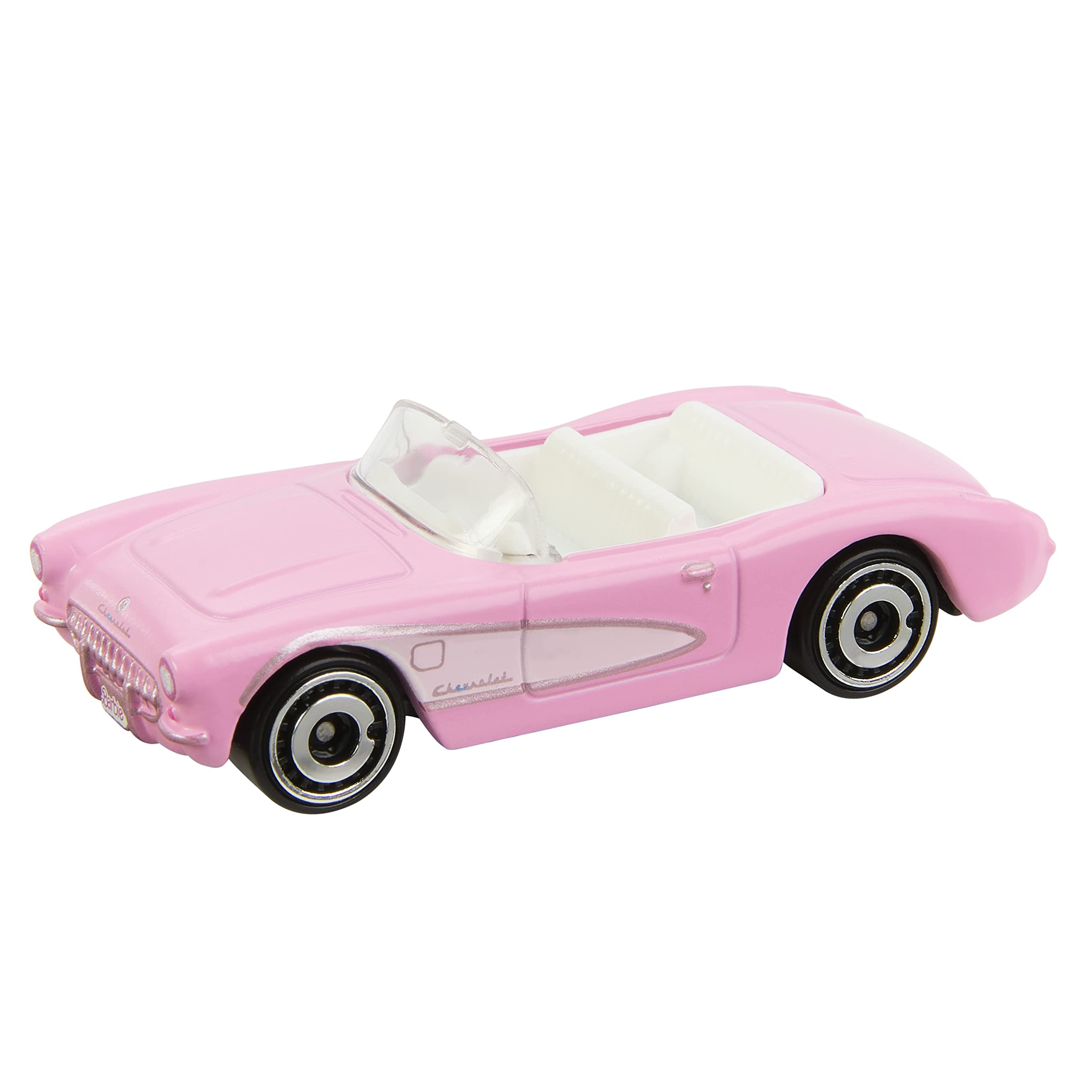 Barbie 1956 Corvette Pink in action pose, a collectible for fans.