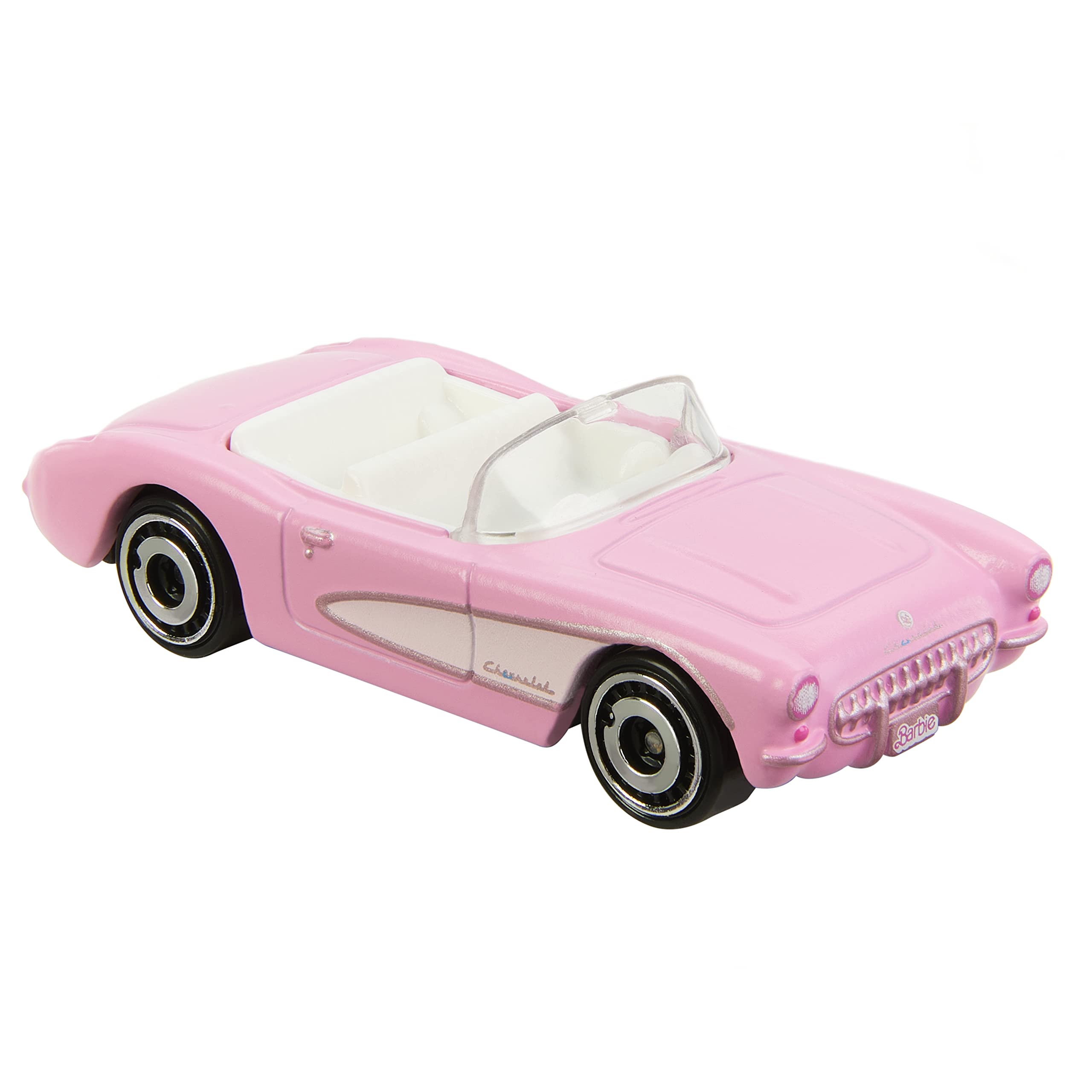 Interior and exterior Barbie 1956 Corvette pink features for imaginative play.