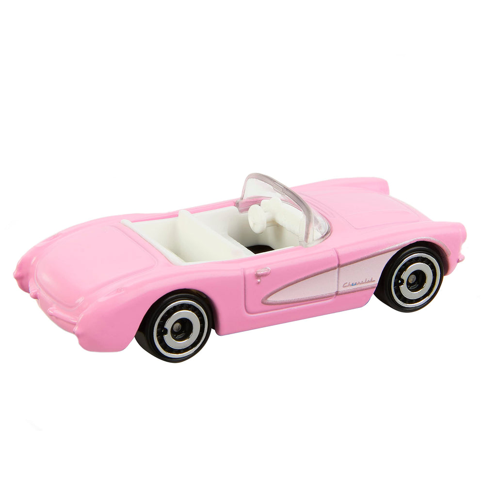 Hot Wheels Barbie Corvette with movie-themed packaging, ideal gift presentation.