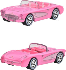 Hot Wheels Barbie Movie Corvette 1956 interior detail, great for imaginative play and diorama setups.