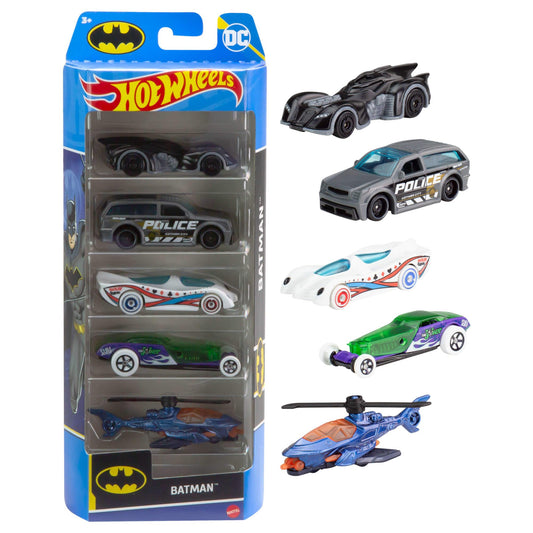 Hot Wheels Batman 5-Pack Batmobile close-up, ideal for display and imaginative play.