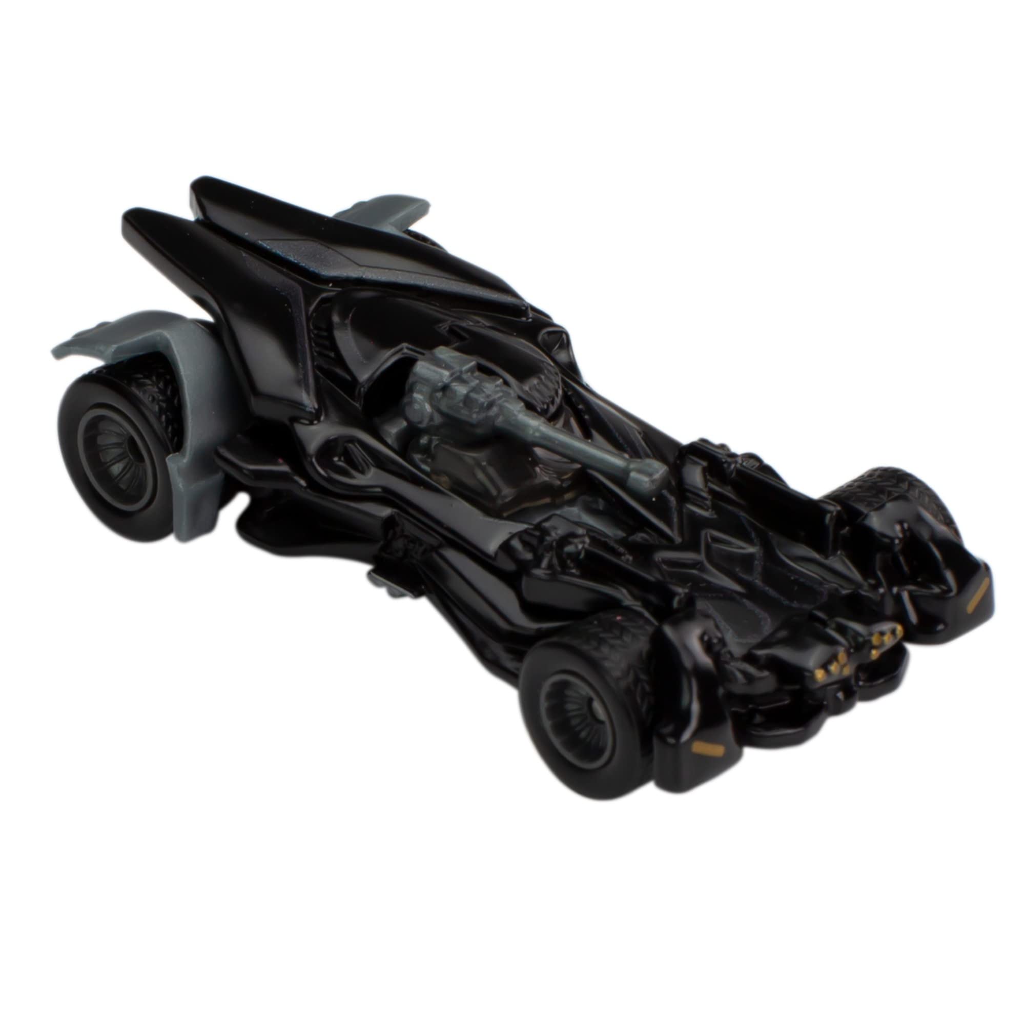Hot Wheels Batman Batmobile Bundle detailed decals closeup for realism.