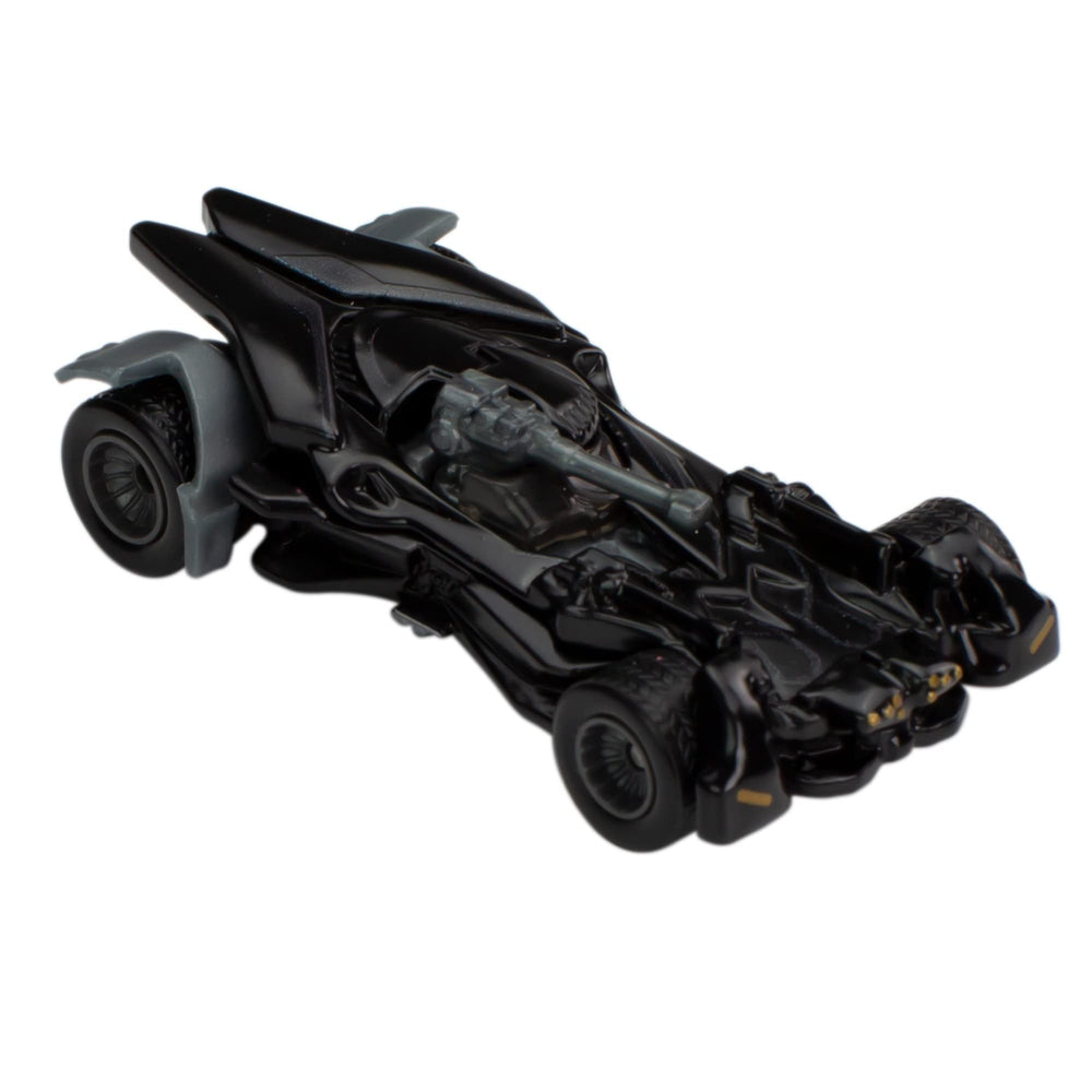 Hot Wheels Batman Batmobile Bundle detailed decals closeup for realism.