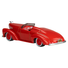 Hot Wheels Batmobile on display base for shelf-ready presentation.