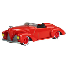 Hot Wheels Batman Batmobile side profile shows authentic silhouette for shelves.