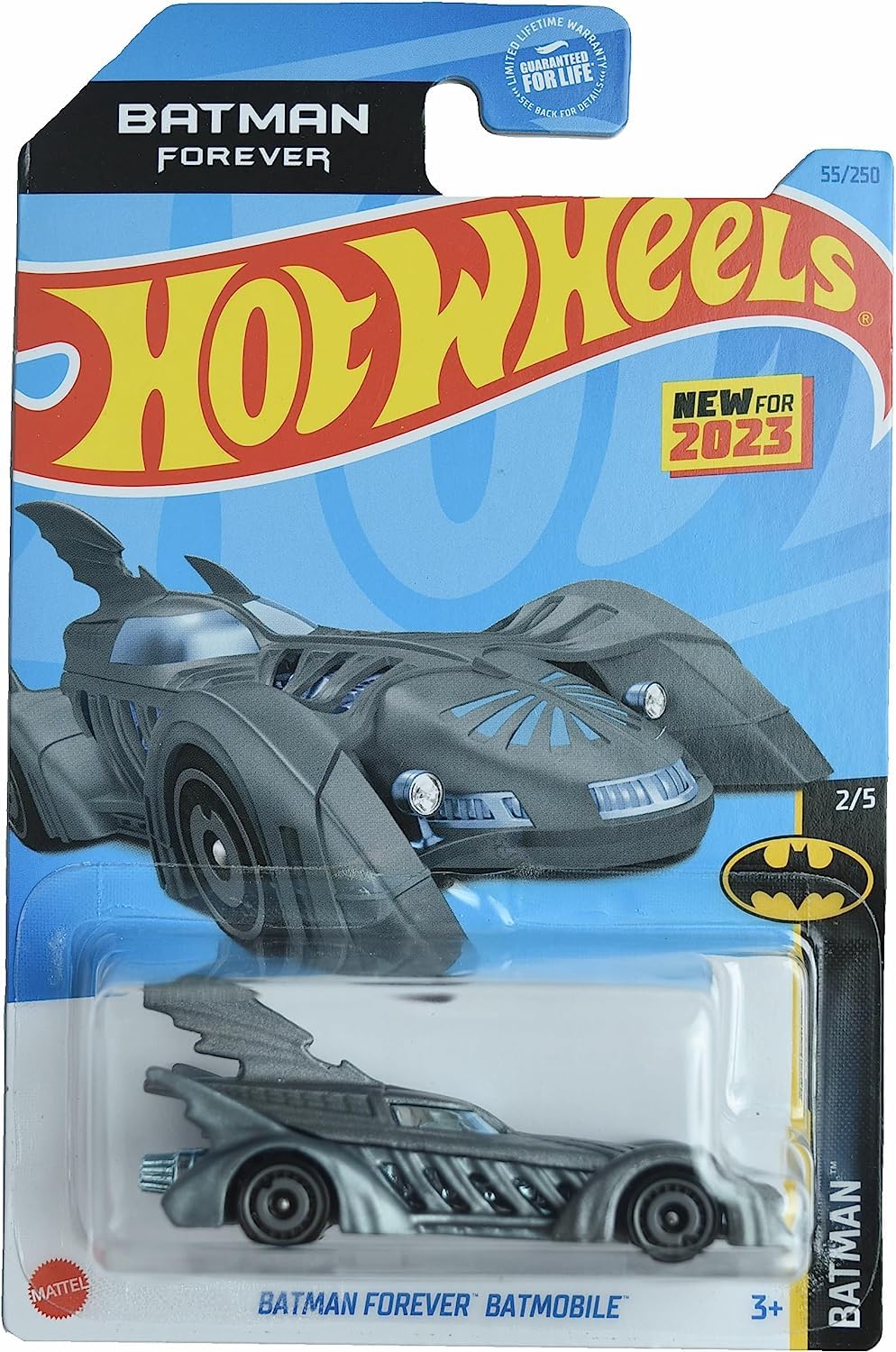 Hot Wheels Batman Forever Batmobile gray 1:64 scale for display and collection