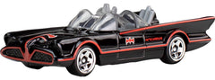 Hot Wheels Batman & Robin Batmobile 1:64 scale, durable die-cast for kids' play.