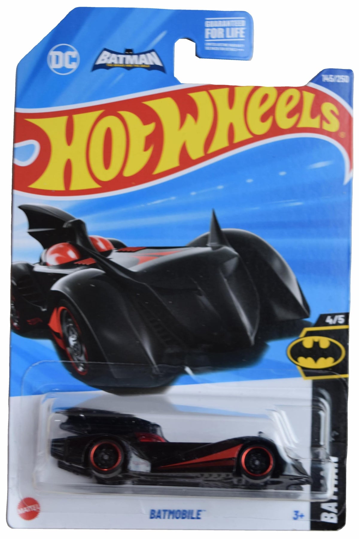 Hot Wheels Batmobile Batman 1:64 die-cast model for display and collection.