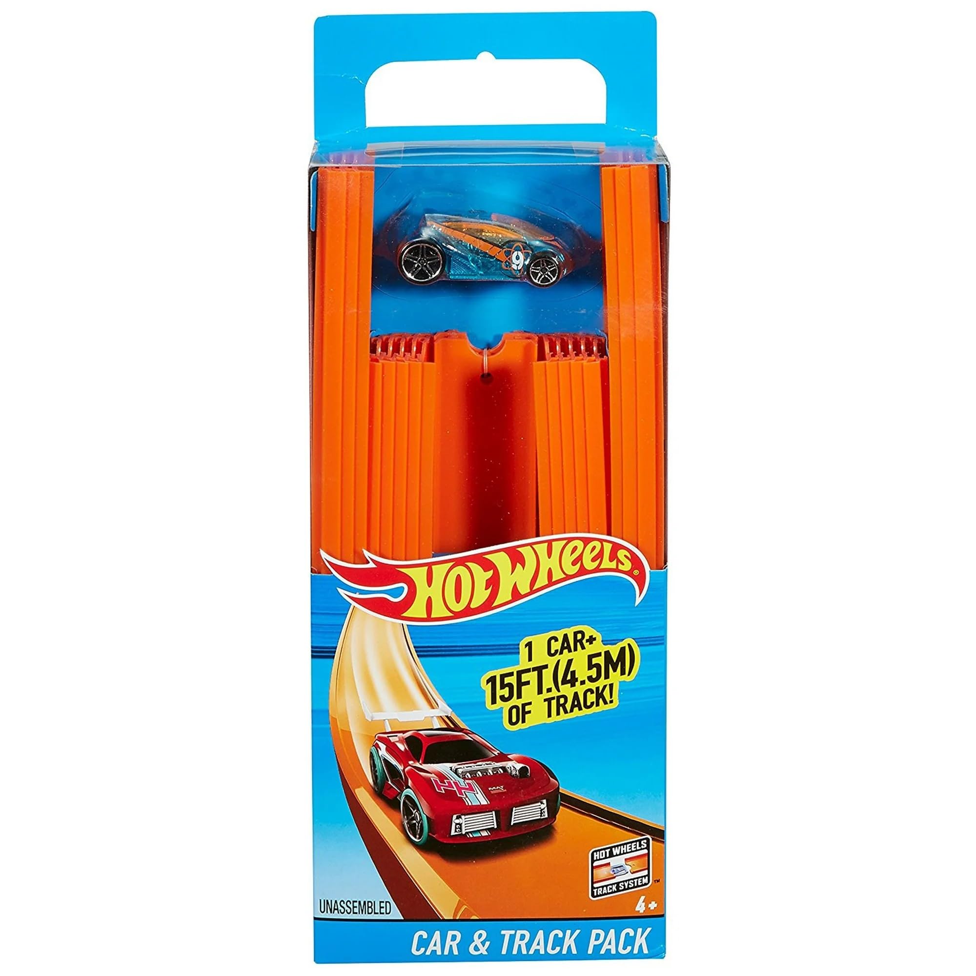 Hot Wheels BHT77 track piece connects easily for creative setups.