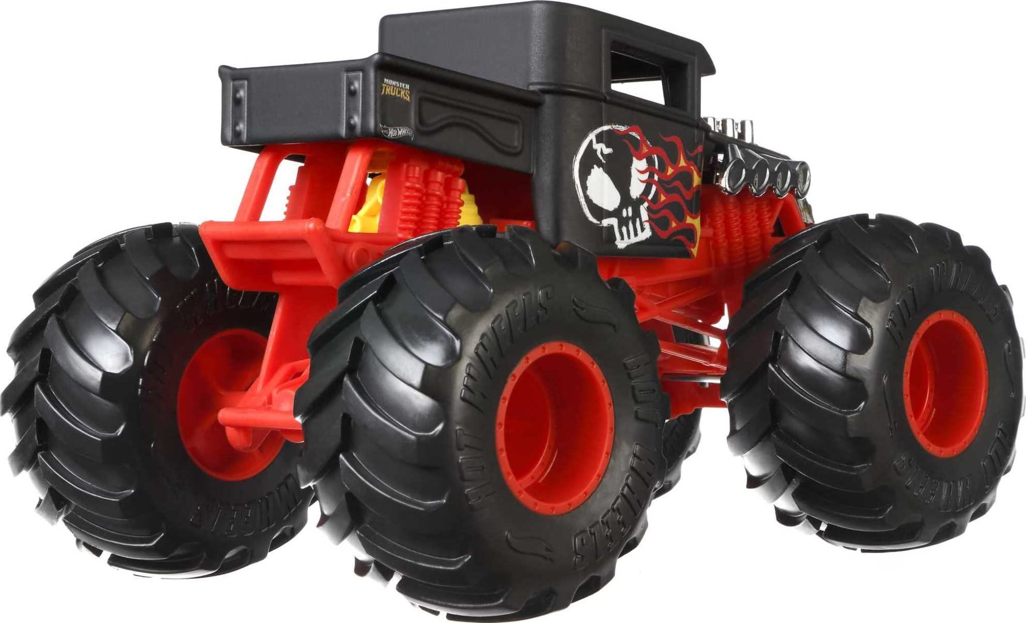 Hot Wheels Bone Shaker back shows vehicle stats for collector curiosity.