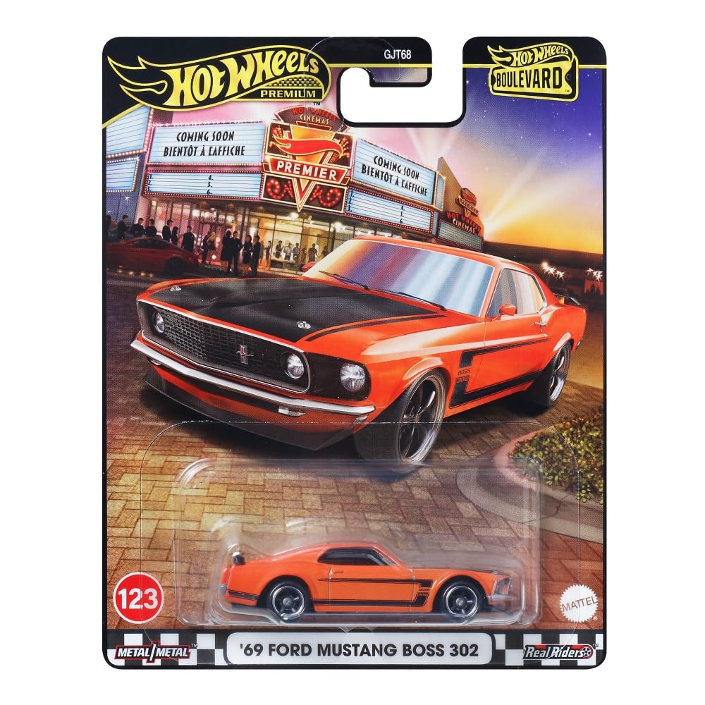 Hot Wheels Boulevard 69 Ford Mustang Boss 302 packaging; gift-ready presentation for car lovers