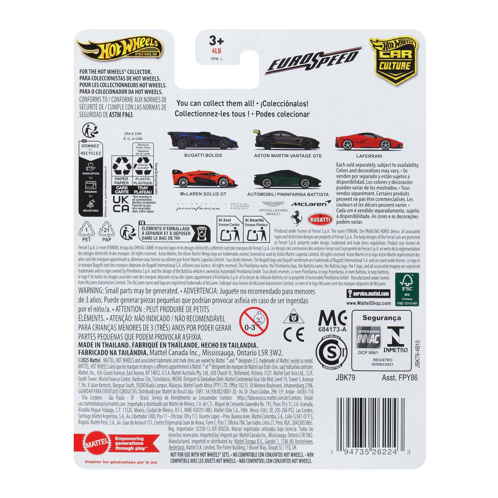 Hot Wheels Bolide Eurospeed authentic deco resonates with on-trend vehicle themes.