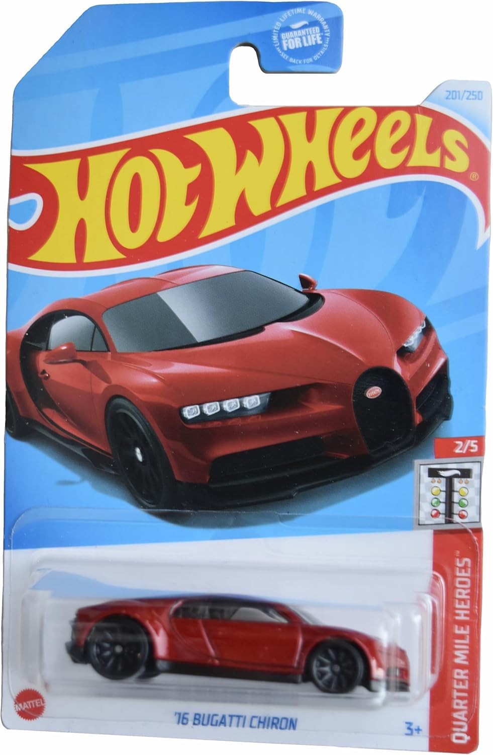 Hot Wheels Bugatti Chiron quarter mile hero red 201/250 – detailed display piece