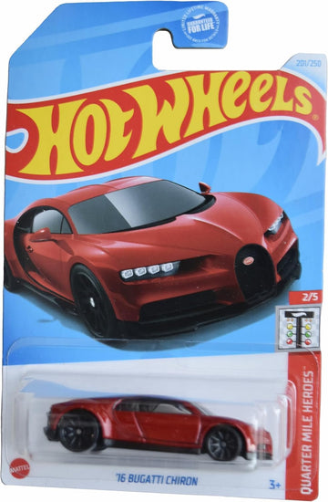 Hot Wheels Bugatti Chiron quarter mile hero red 201/250 – detailed display piece