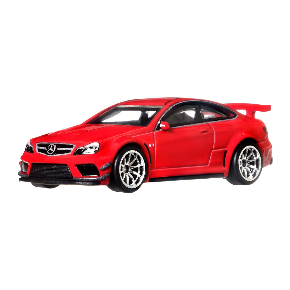 Close-up of authentic deco on the Mercedes C63 AMG, perfect for shelf display.
