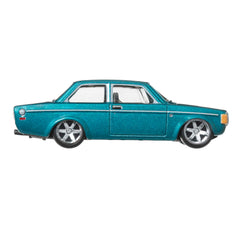 Hot Wheels Volvo 142 GL side view highlighting scale accuracy for collectors.