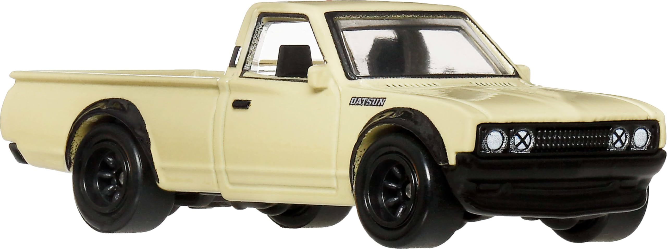 Hot Wheels Datsun 620 with metal body and chassis for lasting durability.