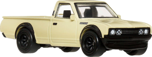 Hot Wheels Datsun 620 with metal body and chassis for lasting durability.