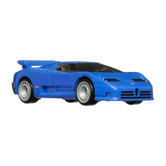 Hot Wheels EB110 side view highlights authentic proportions and nostalgia.