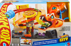Hot Wheels City set connects with other City sets for extended adventures.