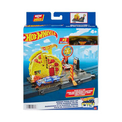 Hot Wheels City Speedy Pizza Pick-Up car included for instant action.