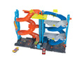 Hot Wheels City Transforming Race Tower front view showing dual-mode racing setup.