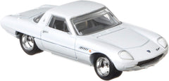 Hot Wheels Mazda Cosmo side view shows compact scale for mini collections.