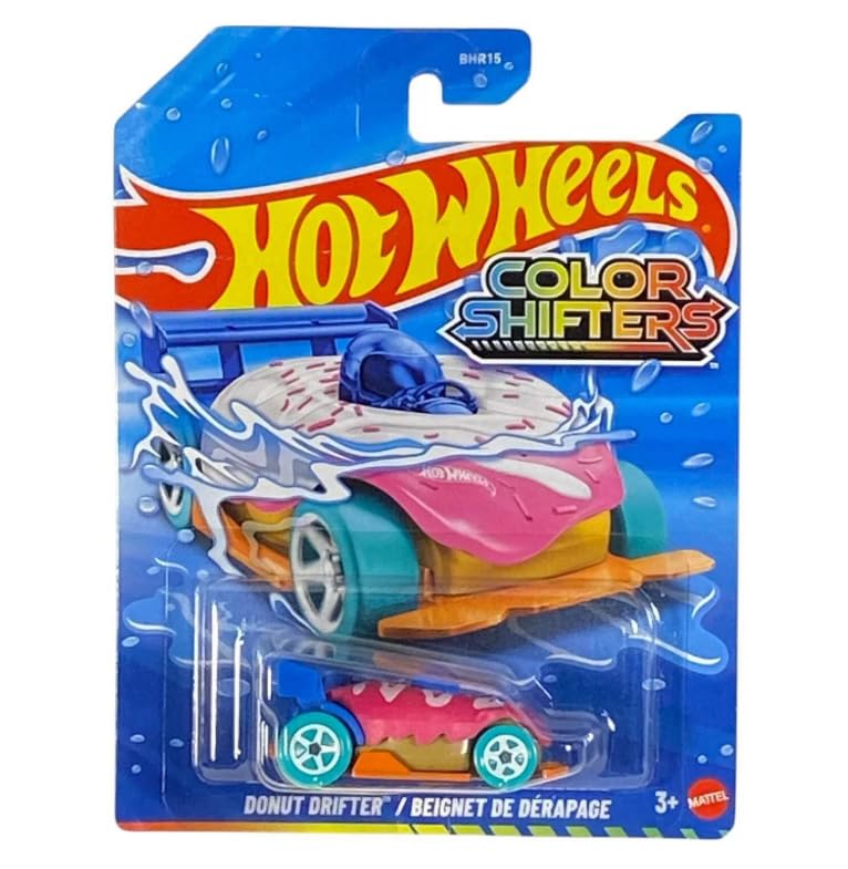 Hot Wheels Color Shifters Donut Drifter changes color in water for interactive play.