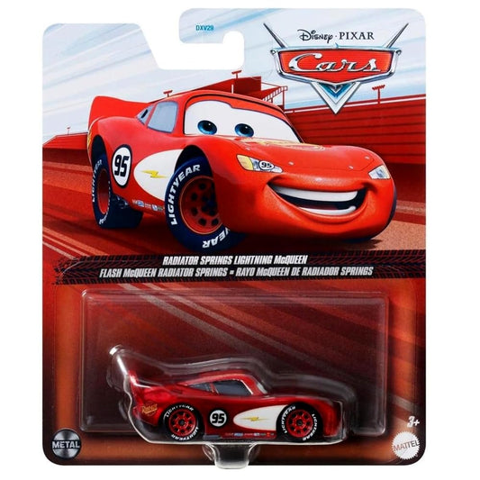 Hot Wheels Radiator Springs Lightning McQueen detailing for authentic display.