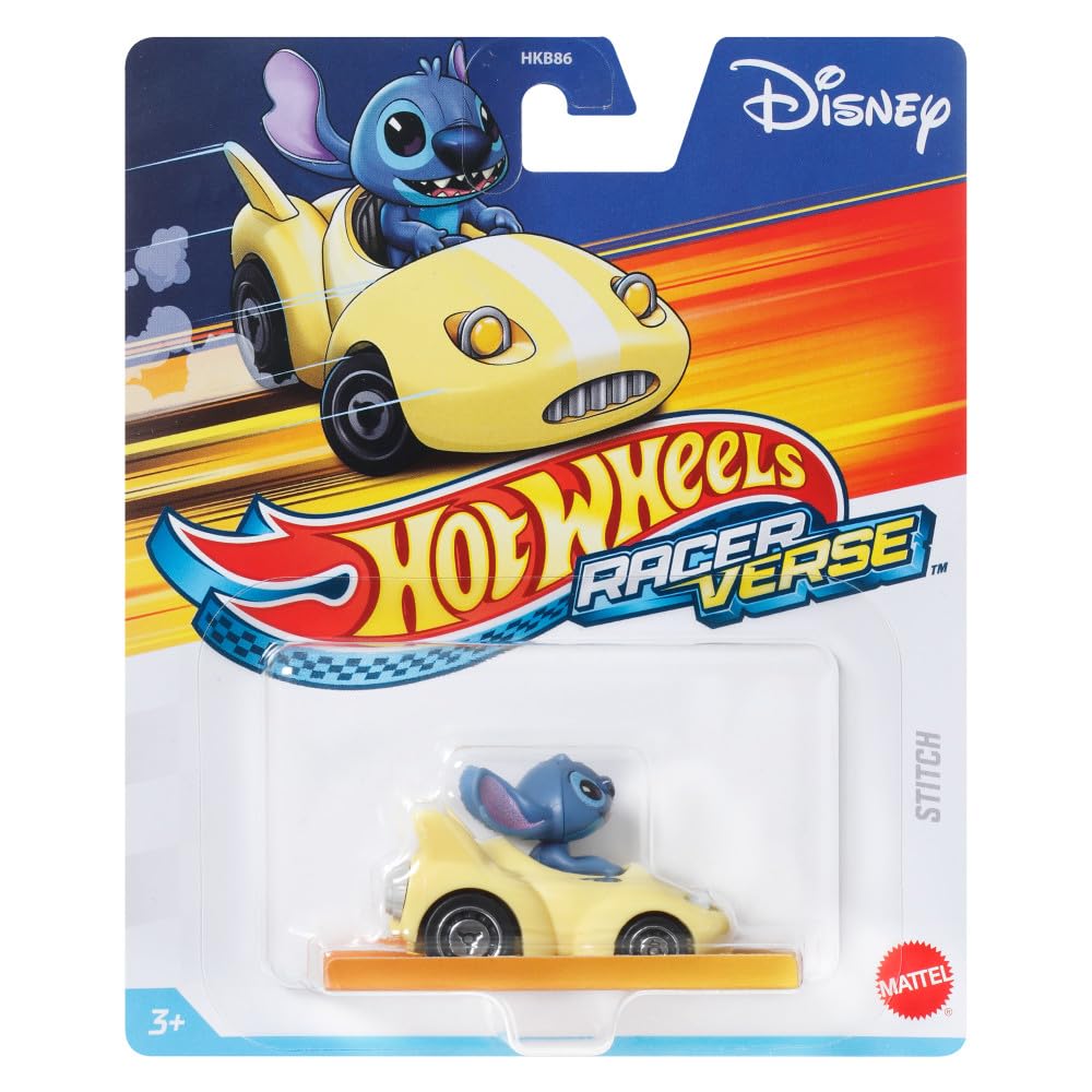 Hot Wheels Disney Stitch RacerVerse die-cast car fits 1:64 track collections.