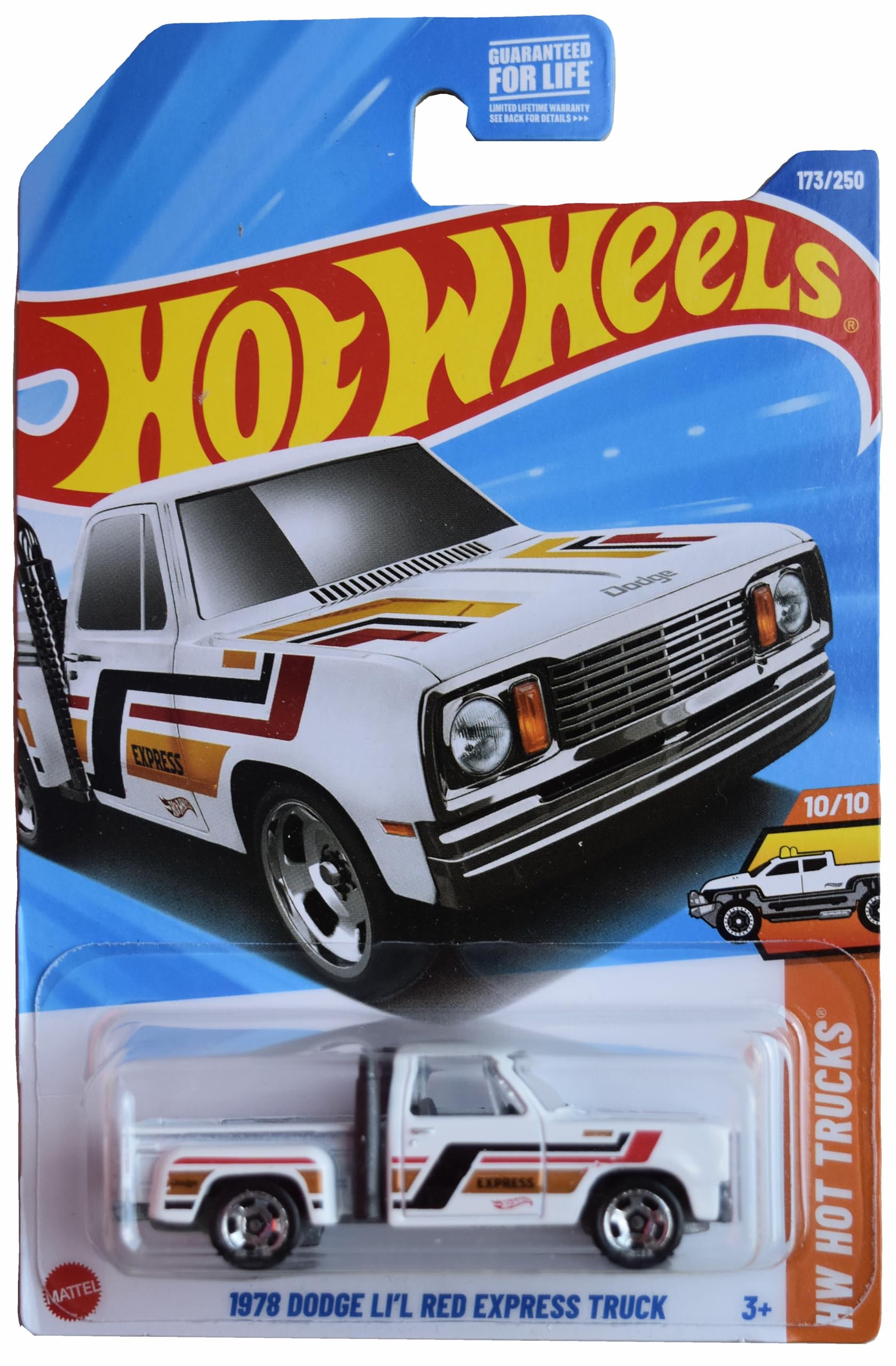 Hot Wheels Dodge Li'l Red Express Truck in white for display and nostalgic collecting.