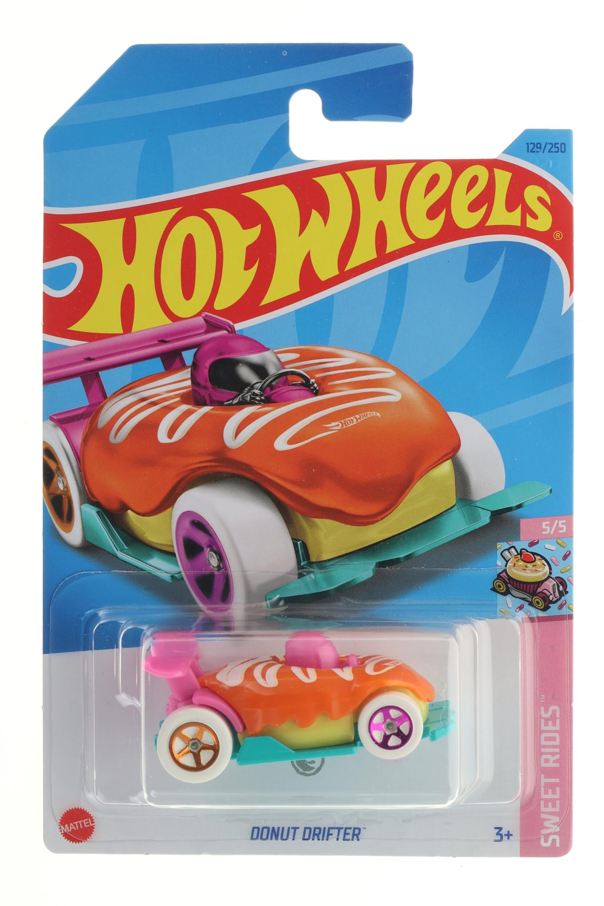 Hot Wheels Donut Drifter front view showcasing vibrant colors and collectible appeal
